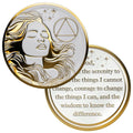 Woman's Serenity Token Sobriety Coin Gift Set - Gold