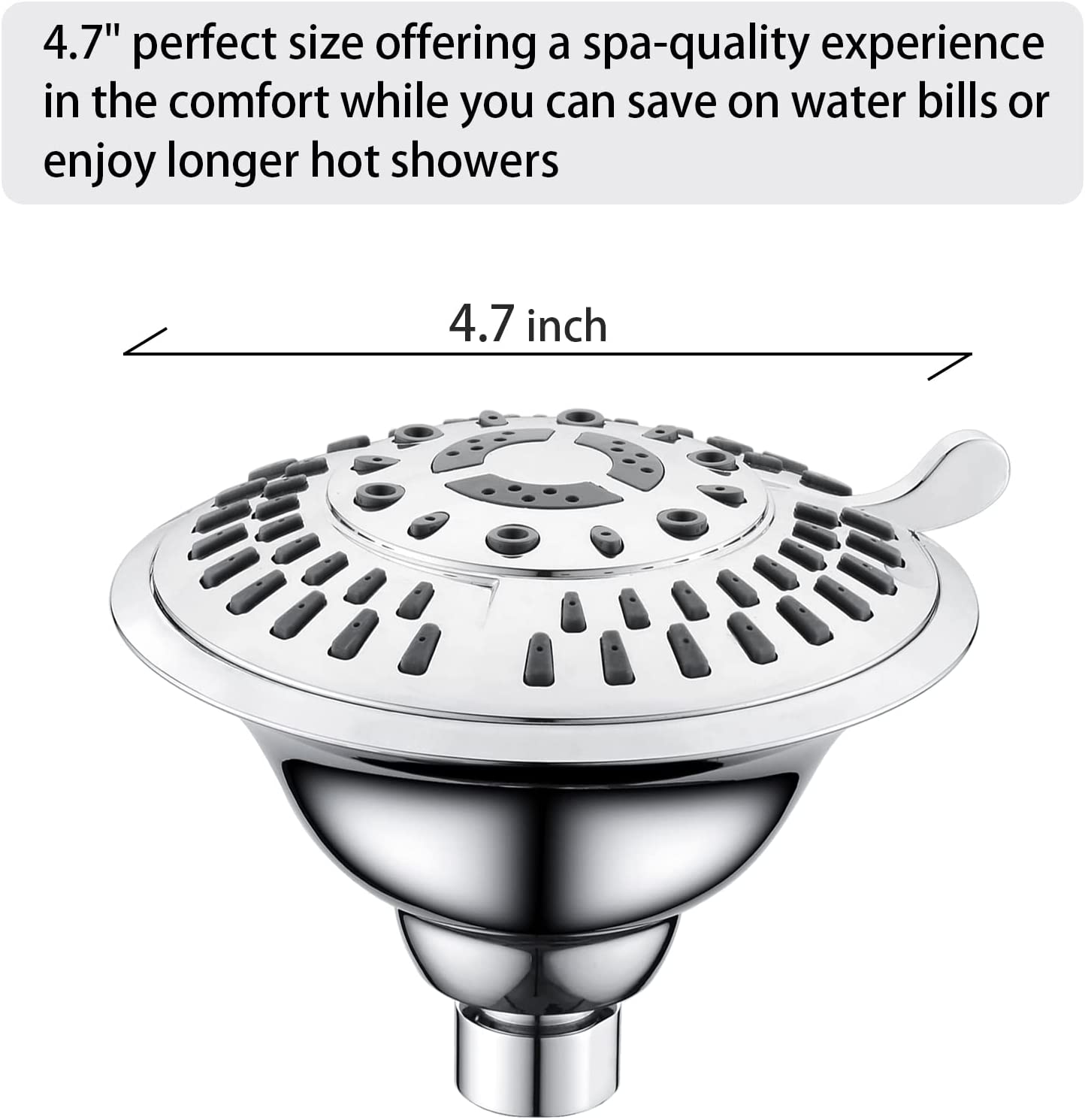 9-Spray Rain Shower Head-Angle Adjustable Fixed Shower Head
