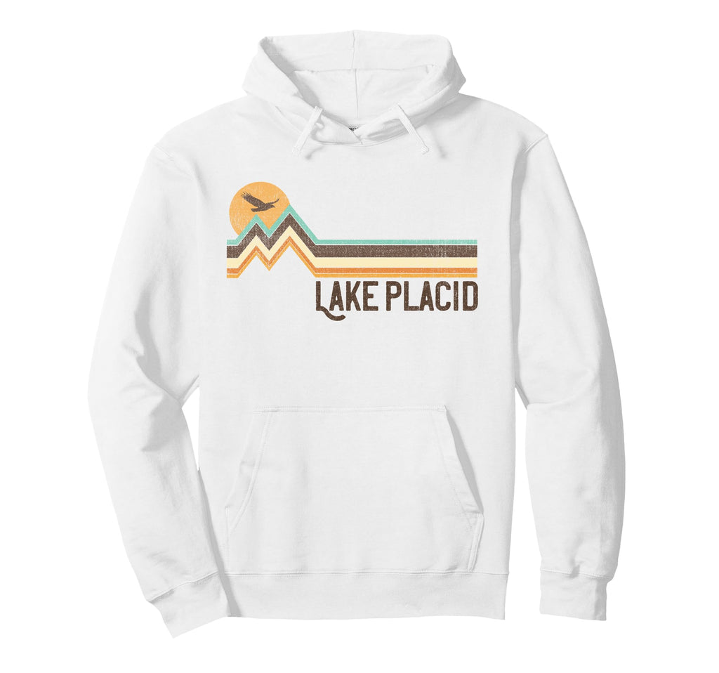 Lake Placid Ny 70S 80S Distressed Hoodie - Streetwear Style Men Women