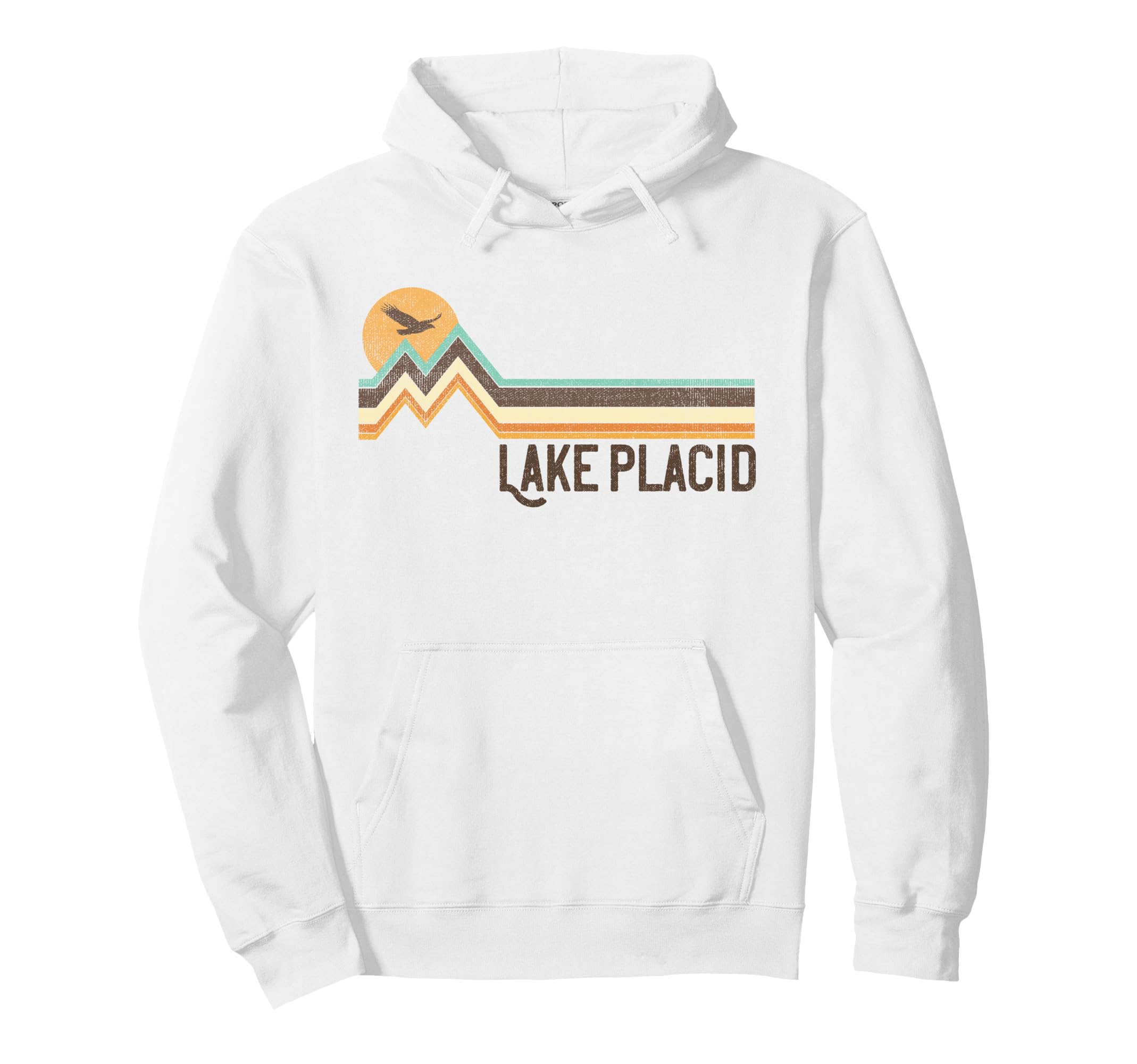 Lake Placid Ny 70S 80S Distressed Hoodie - Streetwear Style Men Women