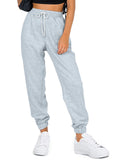 AUTOMET Women's Cinch Bottom Sweatpants Athletic Joggers Lounge Pants with Pockets Grey XS