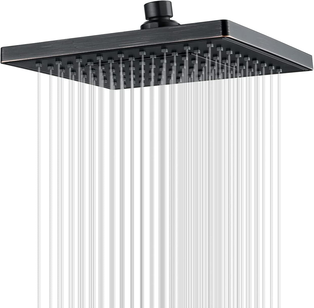 8 Inch Square Rainfall Shower Head with Angle Adjustable