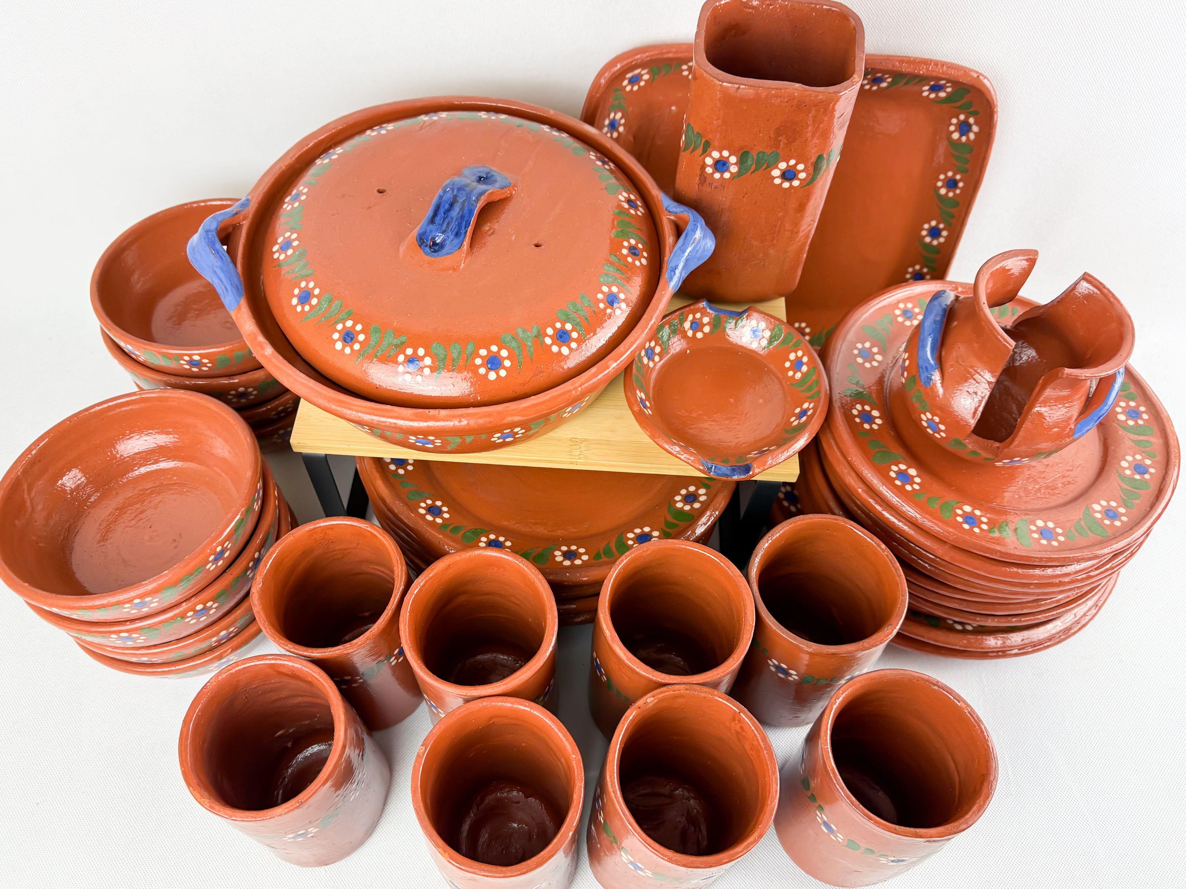 Michoacan Red Clay Pottery Dinnerware Set - Vajilla de Barro