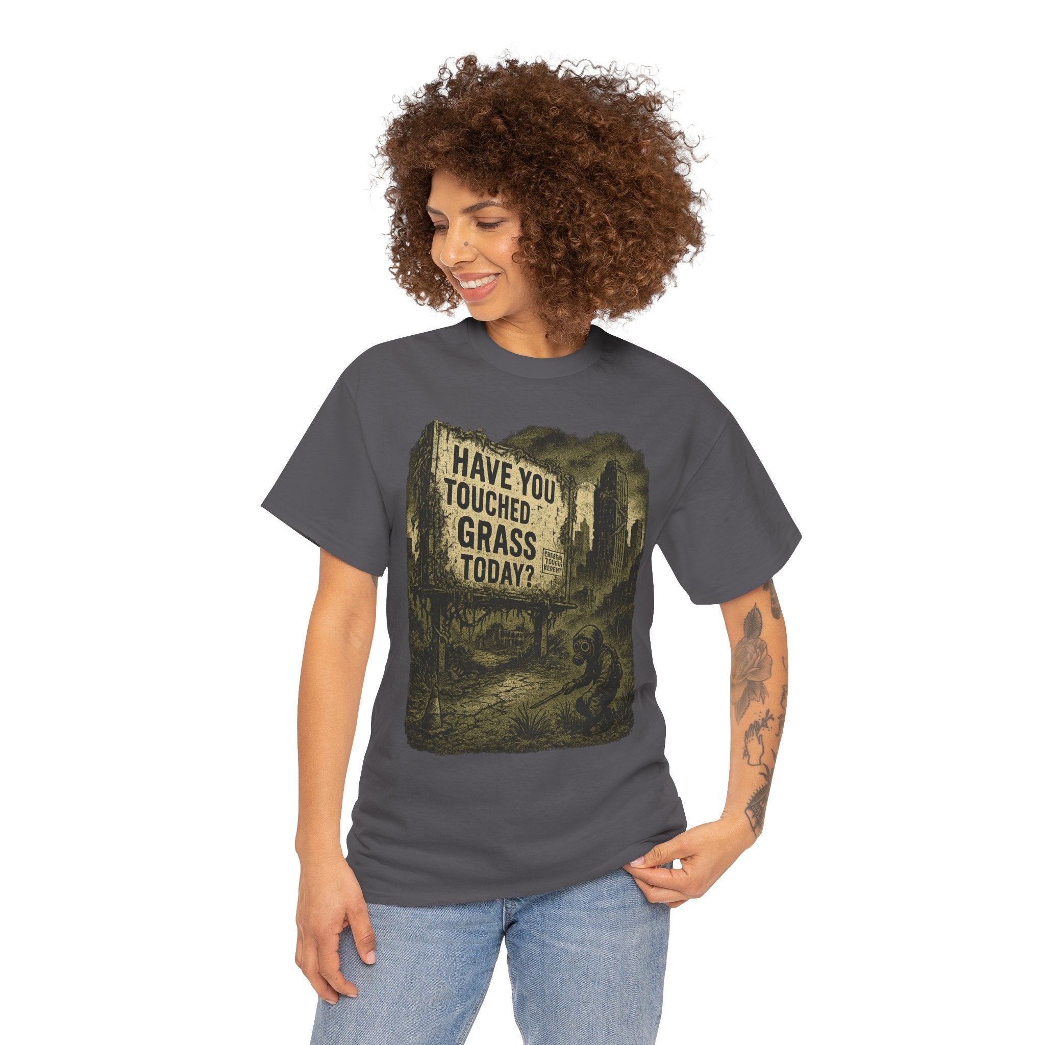 Post-Apocalyptic "Have You Touched Grass Today?" Shirt – Trash Cult Supply Co.