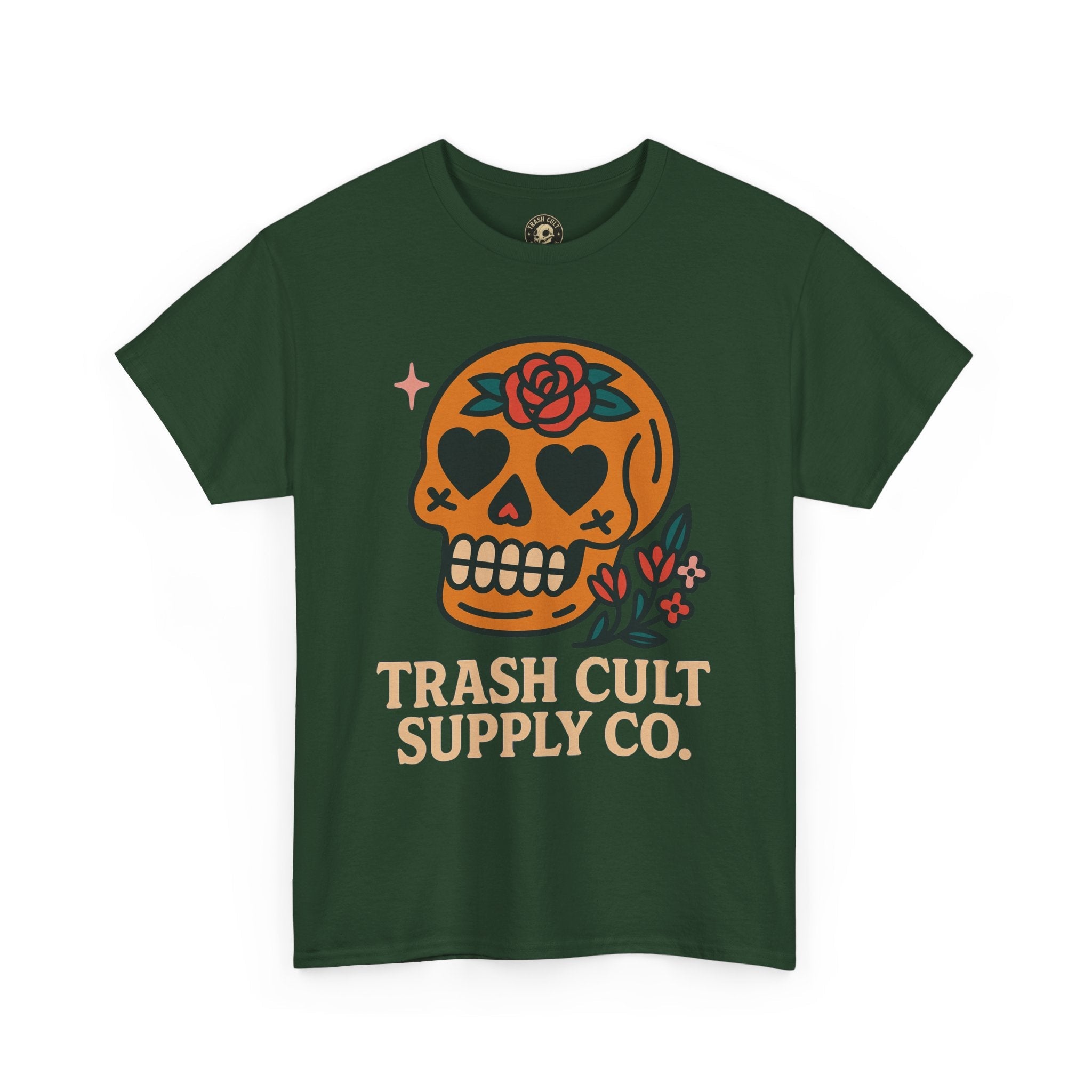 Sugar Skull T-Shirt – Trash Cult Supply Co. – Gildan 5000 Heavy Cotton Tee