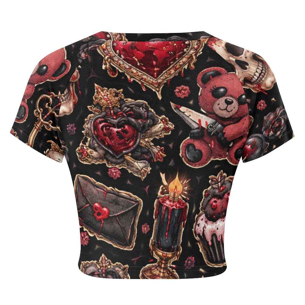MUNSIEUR Tight cropped navel-baring T-shirt Valentine's Day Collection
