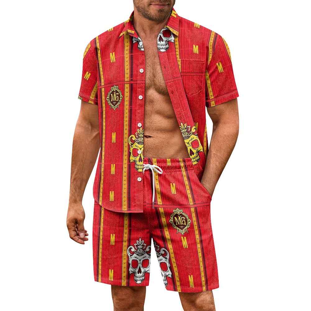 Men's Lounge Set - Two Piece Casual Shorts Outfit for Relaxation