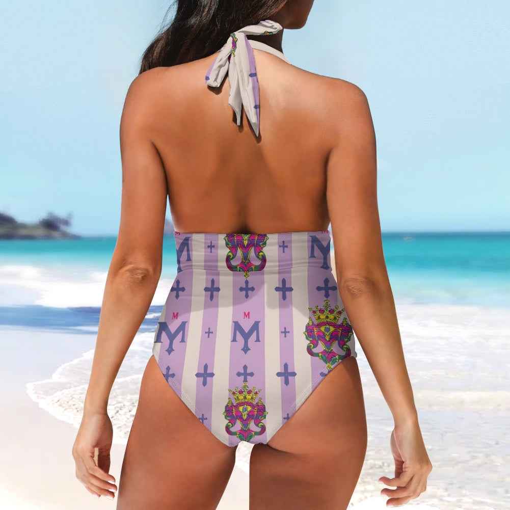 MUNSIEUR All-Over Print Women's High Cut One-piece Swimsuit