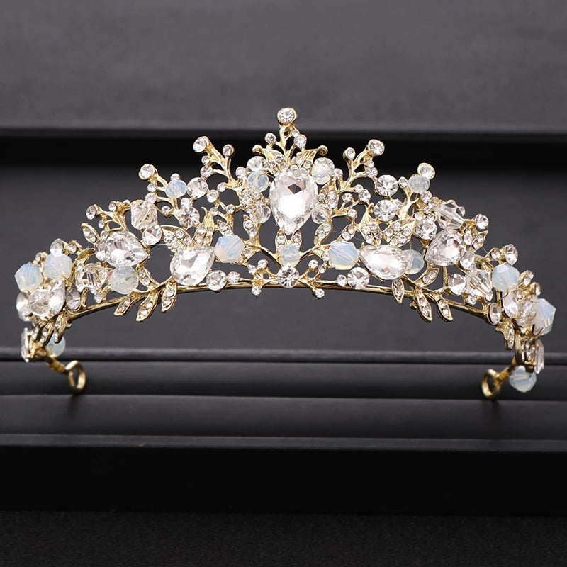 Silver & Light Blue Princess Tiara – Queen Headdress for Bridal or Cosplay