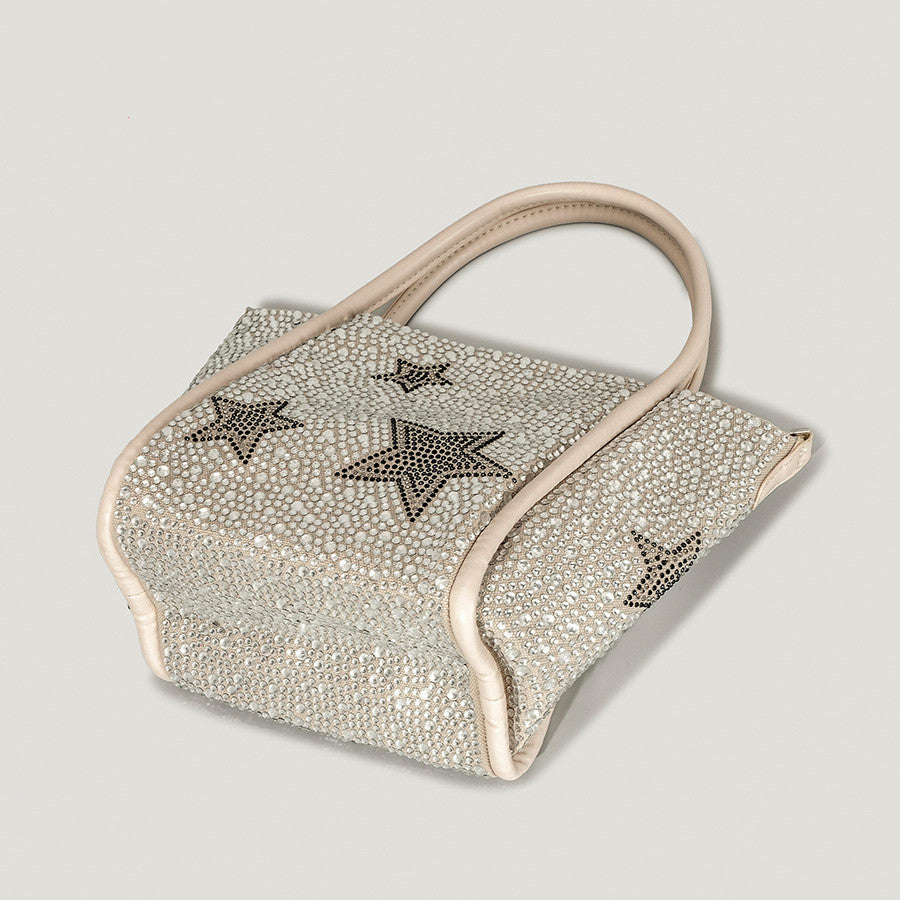 Autumn And Winter Rhinestone Shopping Handbag For Women
