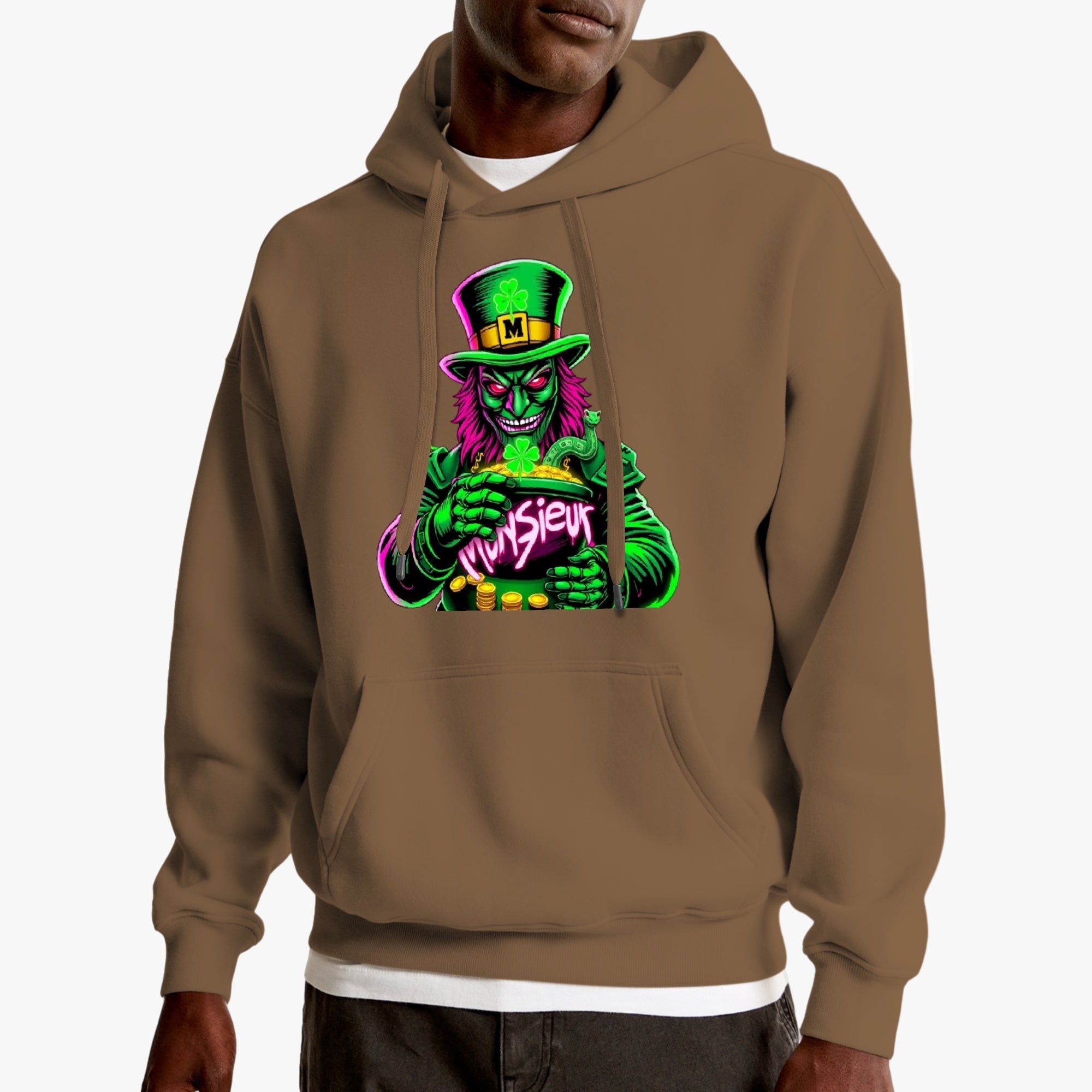 St. Patrick's Day Collection Munsieur Leprechaun Mafia Unisex Premium Pullover Hoodie Sweater