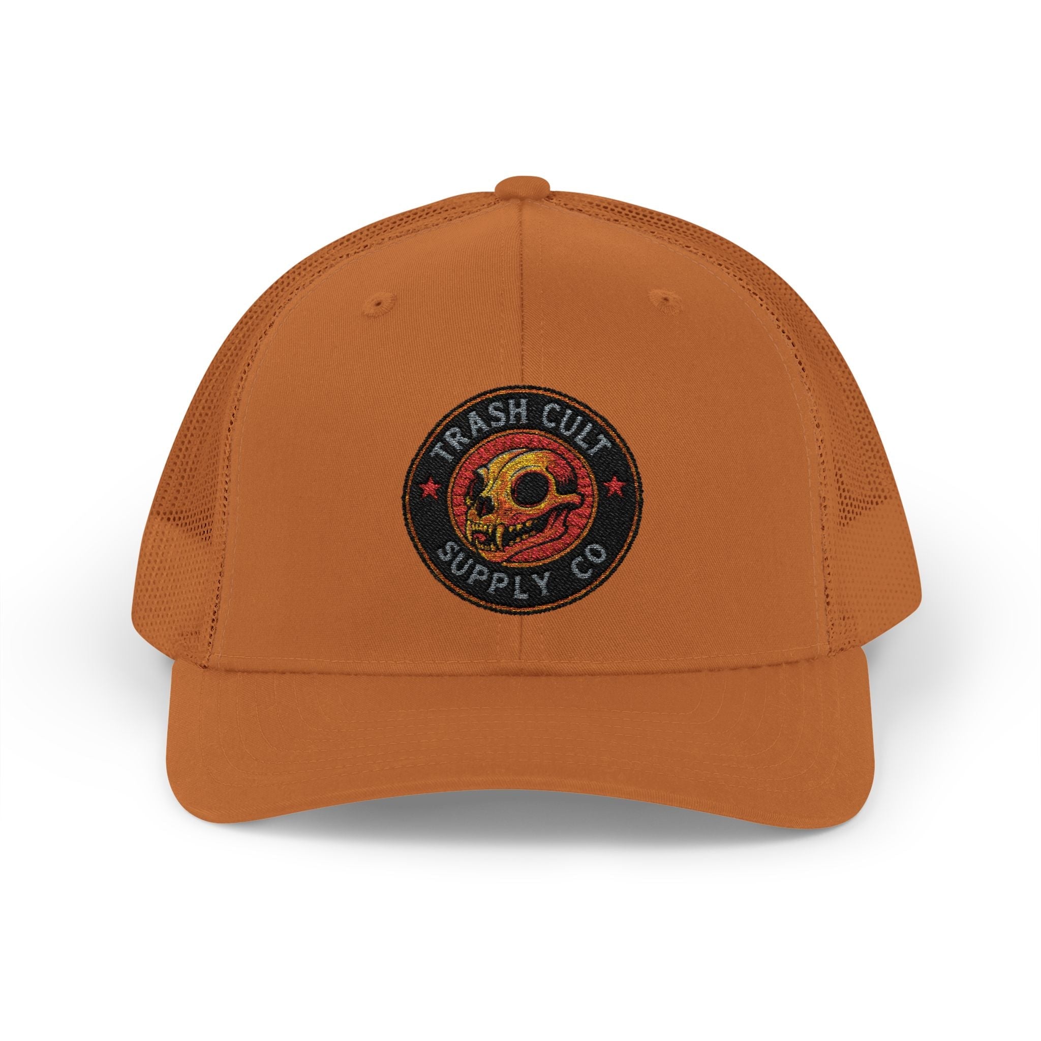 Trash Cult Supply Co. Trucker Hat – Embroidered Logo Snapback Cap