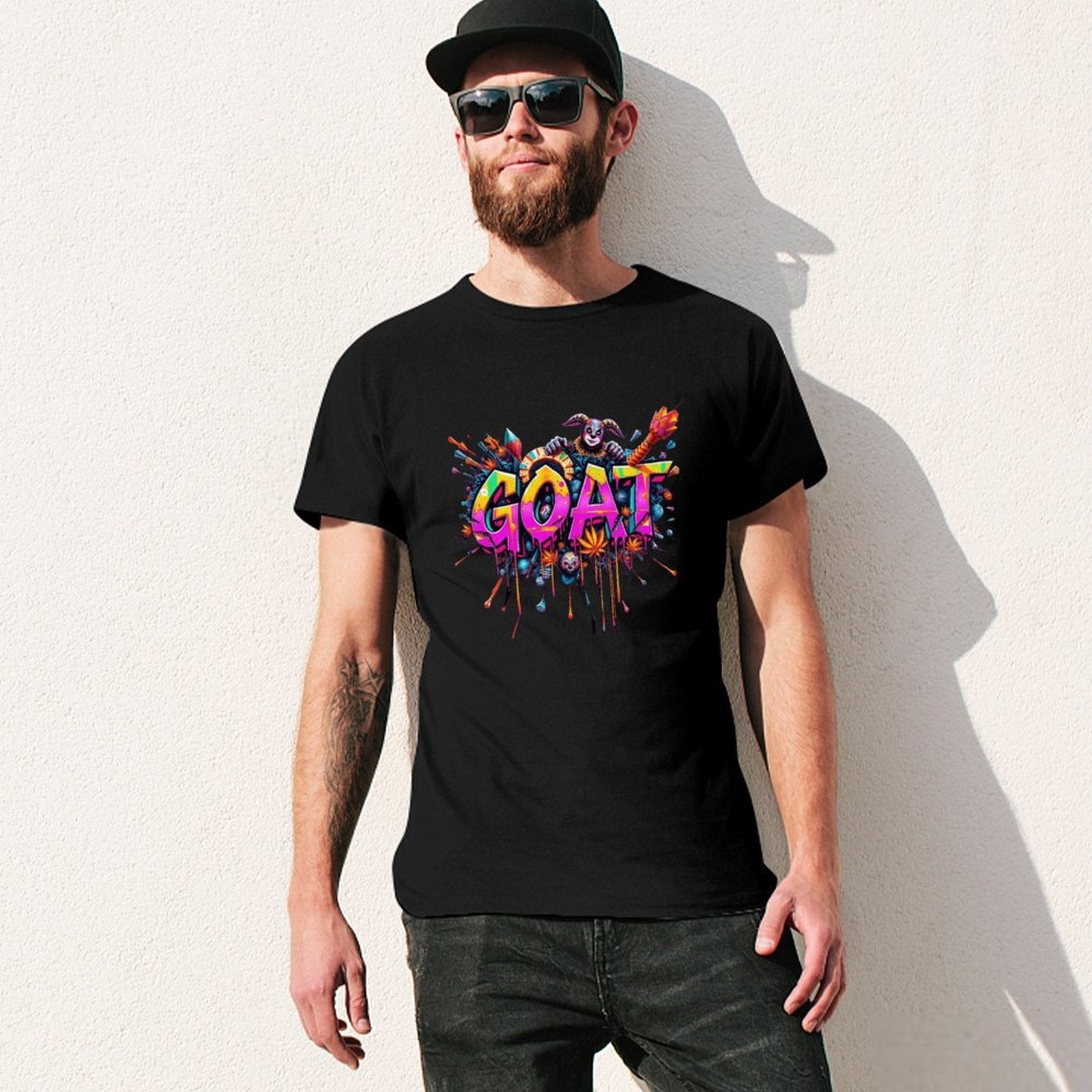 MUNSIEUR Mardi Gras Tee for Men – "GOAT" Elite Legacy Streetwear