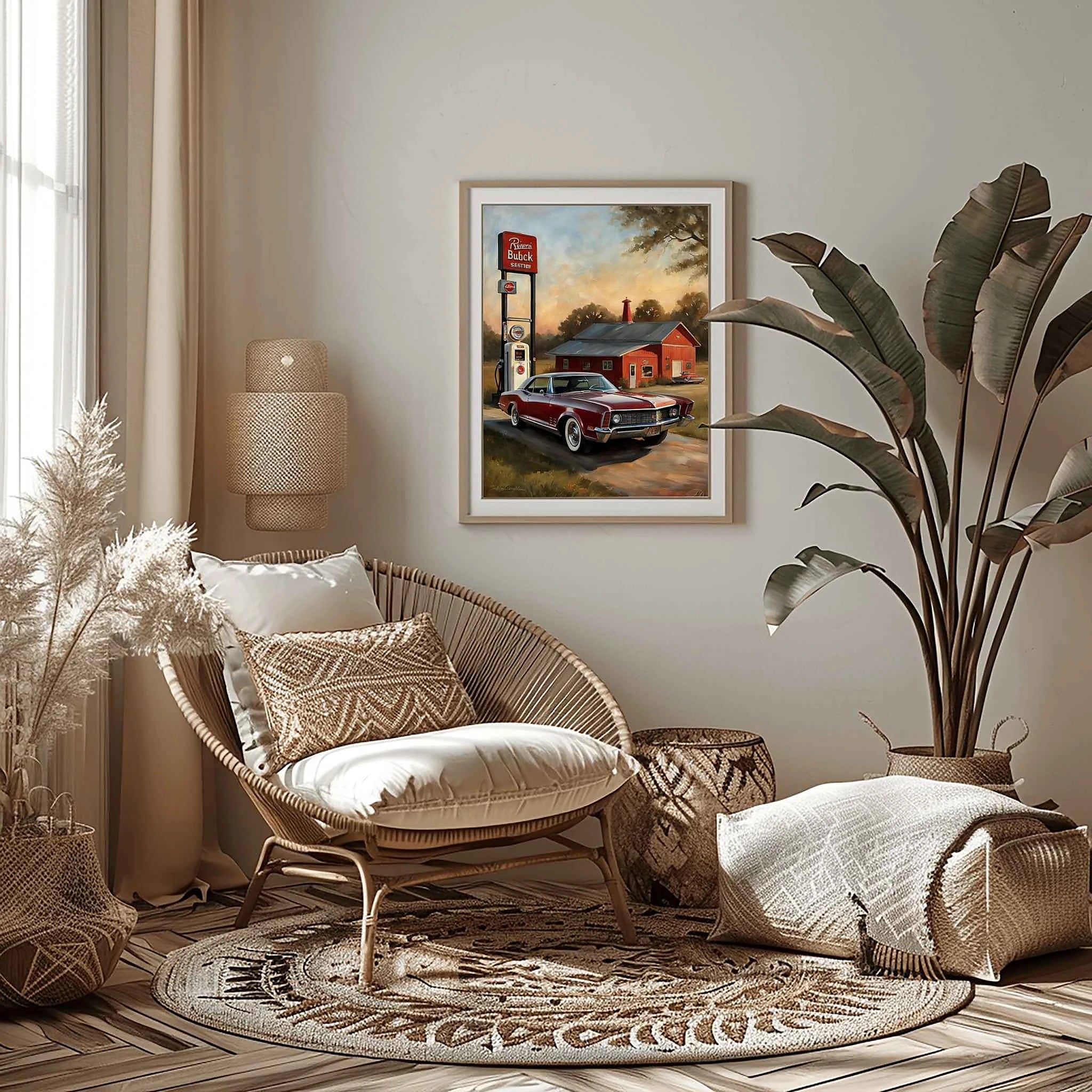 1965 Riviera Gran Sport - Retro Gas Station Edition | Poster Canvas