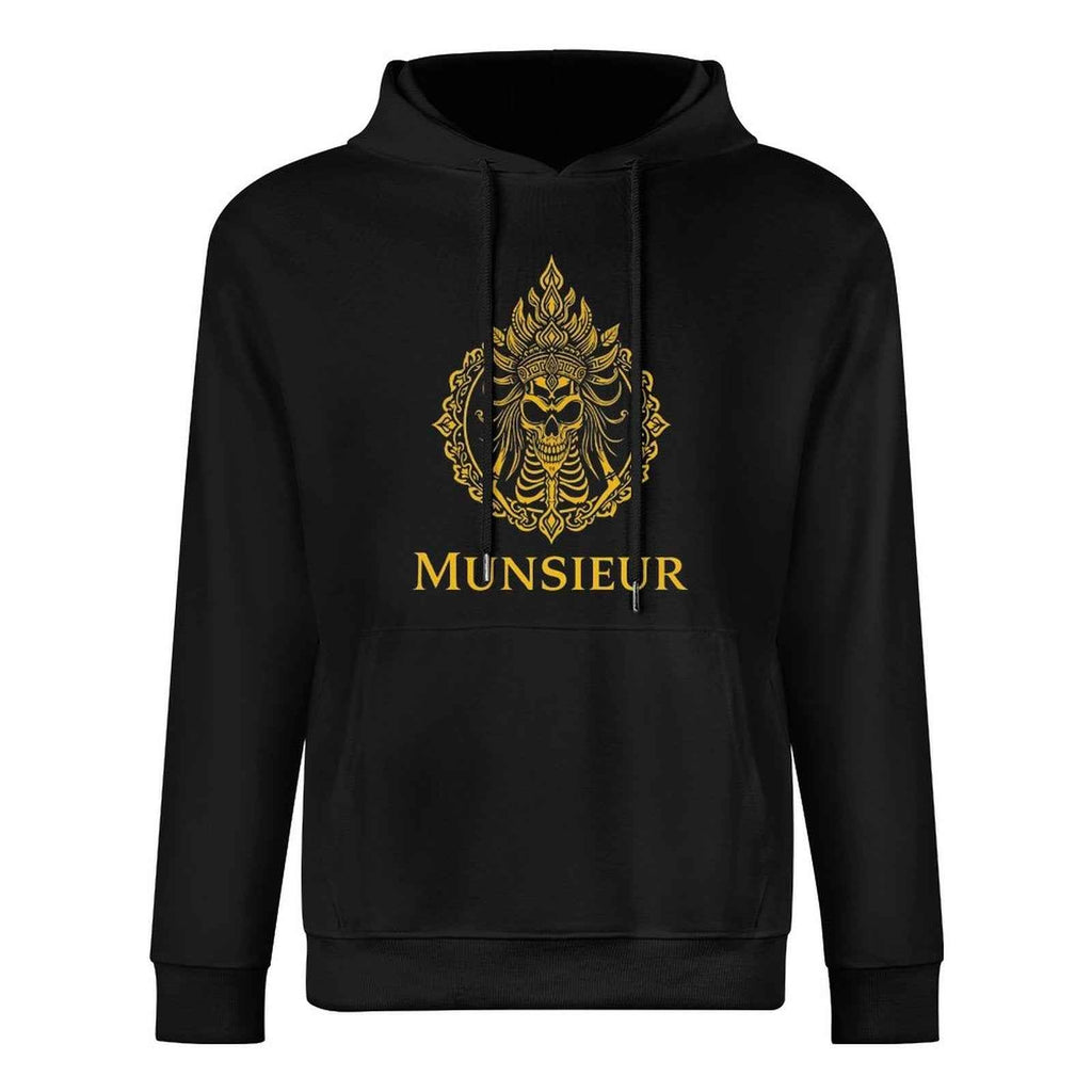 Phantom Threads Hoodie - Intricate Skull Embroidery Gothic Streetwear