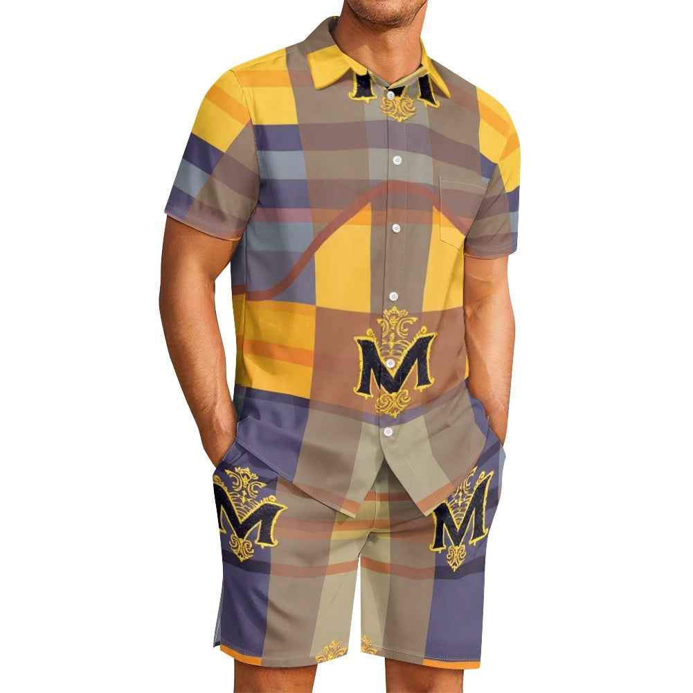 Men's Summer Set - Two Piece Shorts & Shirt Outfit for Vacation