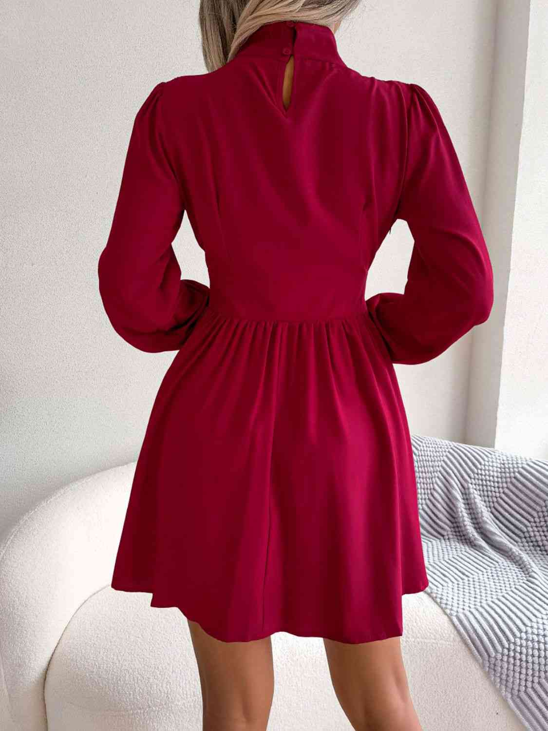 Cutout Turtle A-Line Mini Dress