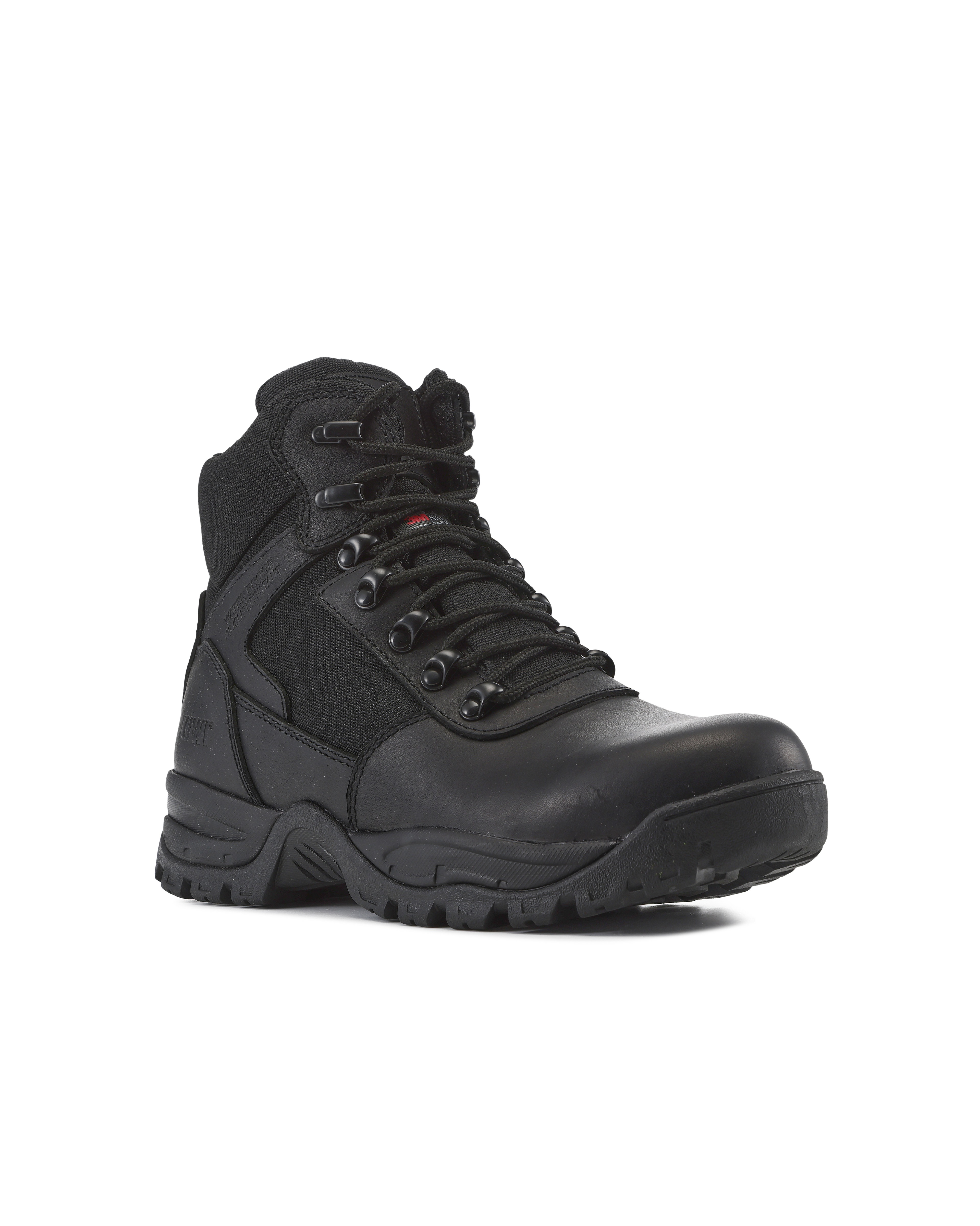Kiwi Rugged Black Full Grain Leather Mid-Cut 6" Zipped Waterproof Tactical Boots [R63100]