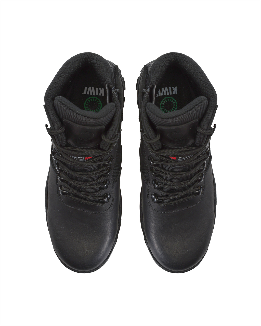 Kiwi Rugged Black Full Grain Leather Mid-Cut 6" Composite Toe Zipped Waterproof Tactical Boots [R68100]