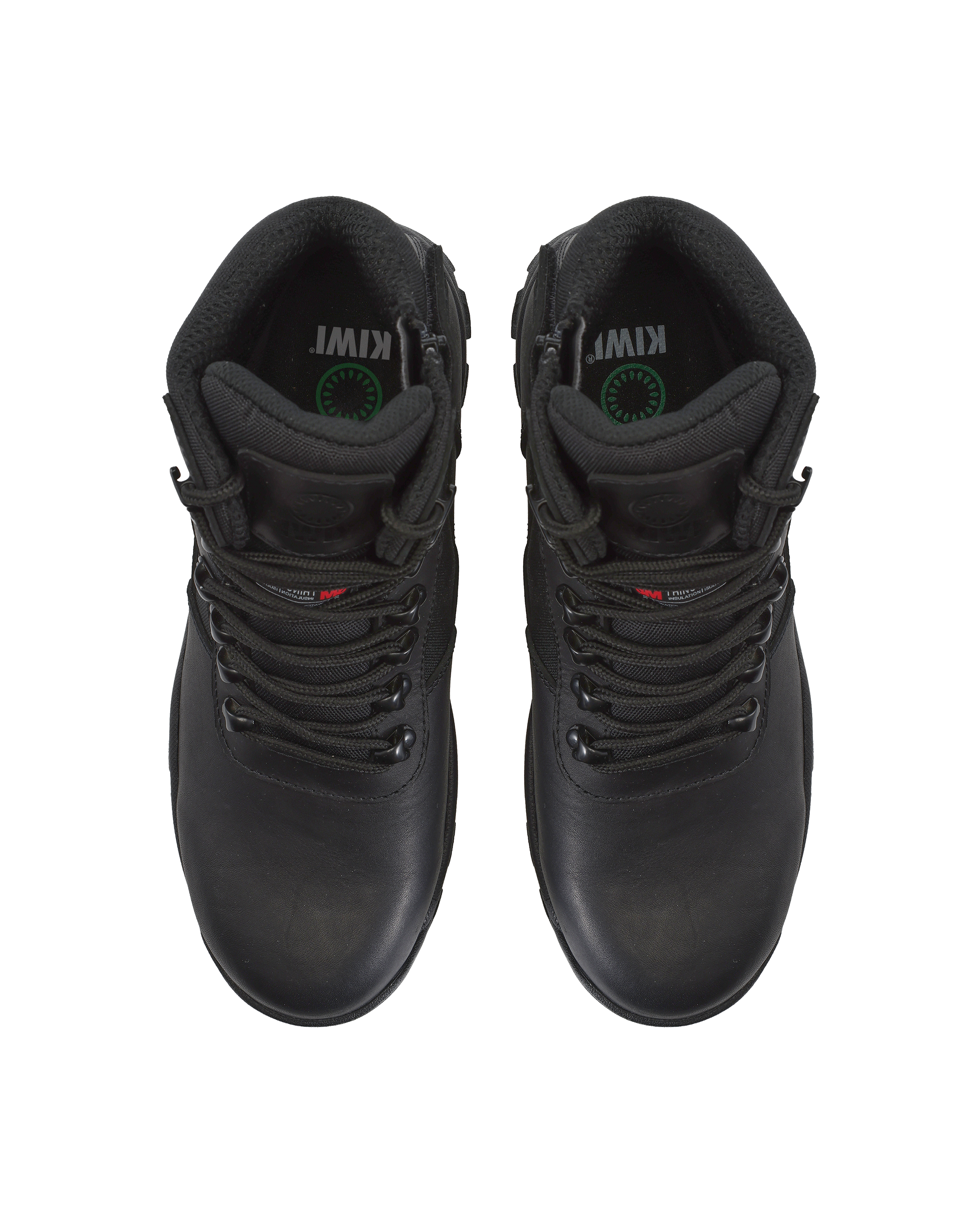 Kiwi Rugged Black Full Grain Leather Mid-Cut 6" Composite Toe Zipped Waterproof Tactical Boots [R68100]