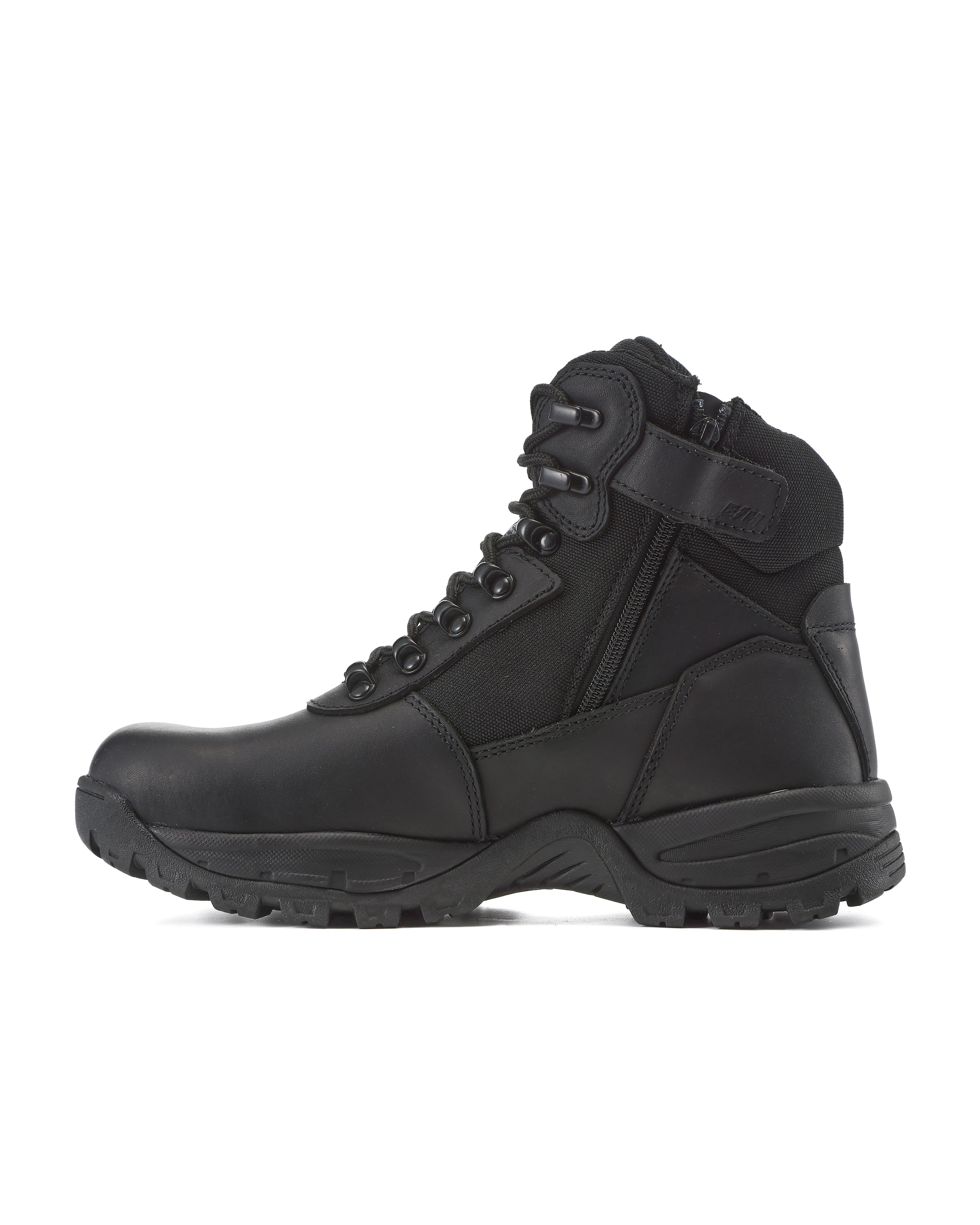 Kiwi Rugged Black Full Grain Leather Mid-Cut 6" Steel Toe Zipped Waterproof Tactical Boots [R60300]