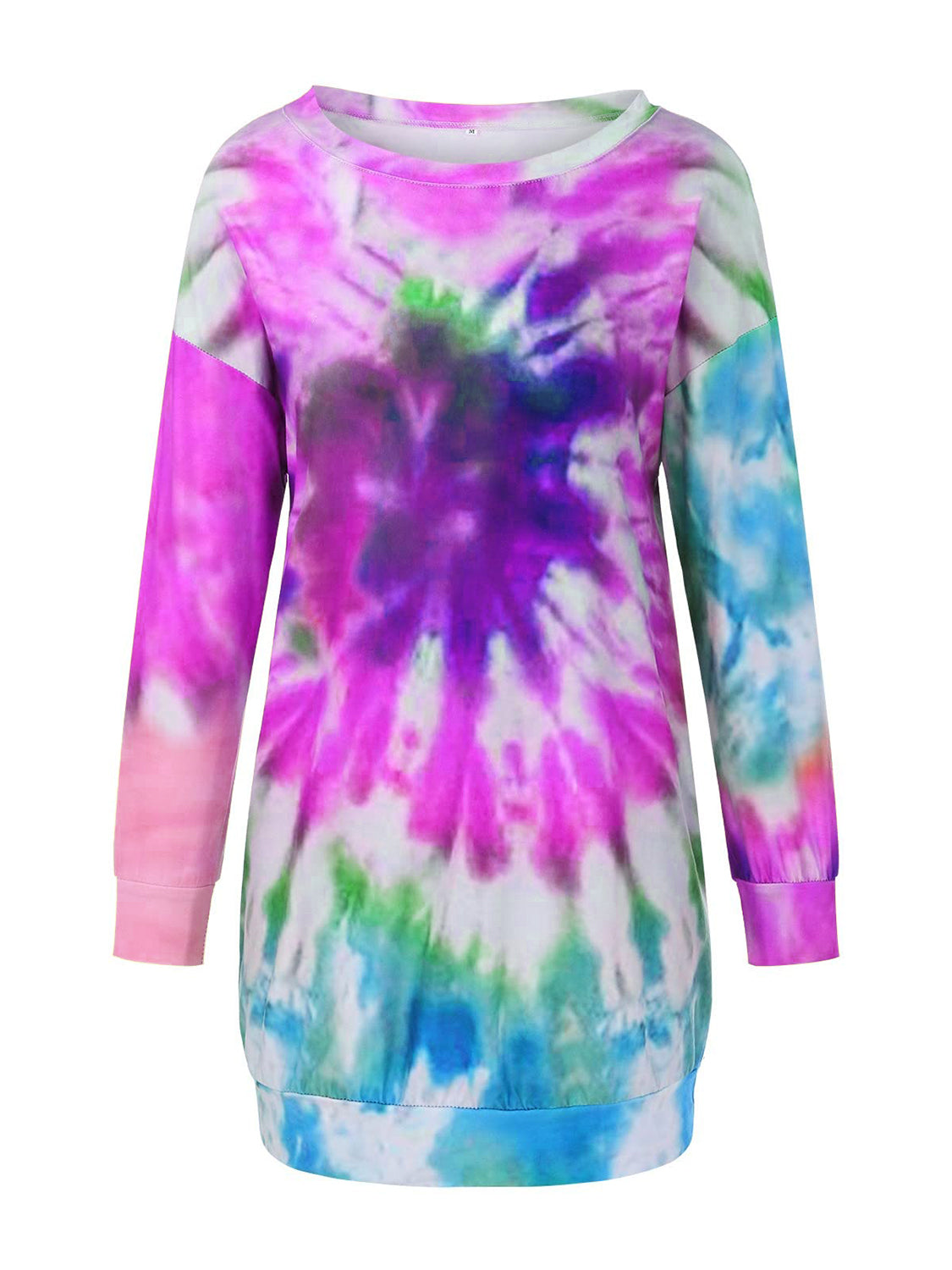 Women's Full Size Round Long Sleeve Dress