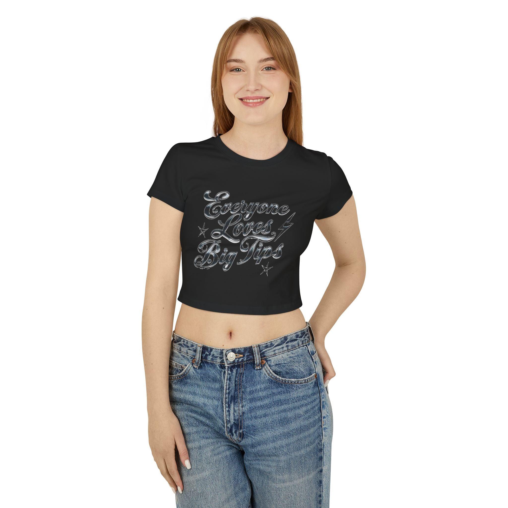 Turn Heads Behind the Bar Womens Baby Tee with Everyone Loves Big Tips