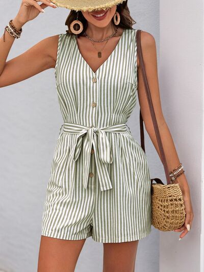 Women's Striped Romper summer outfit