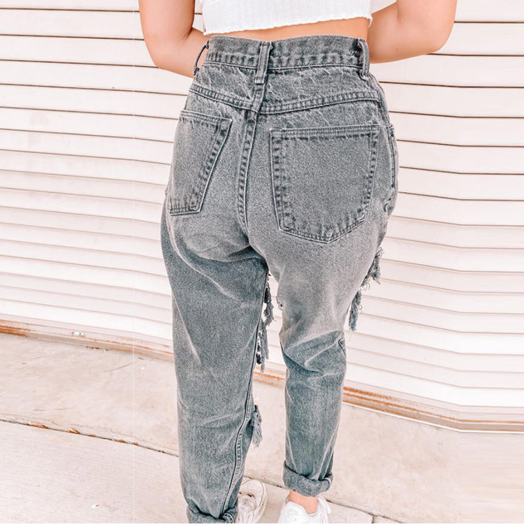 Women's Jeans Ripped Loose Fit