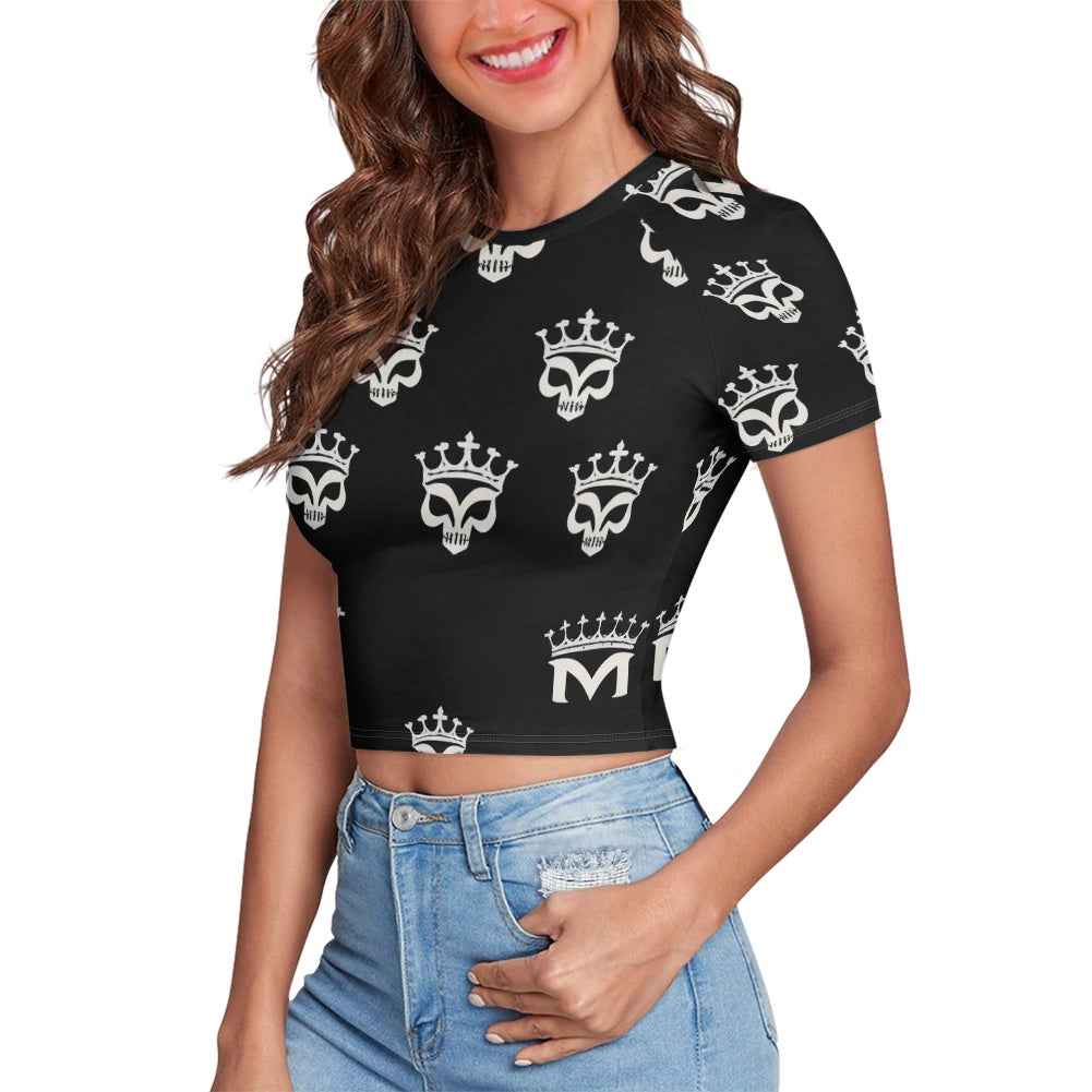 MUNSIEUR Tight cropped navel-baring T-shirt