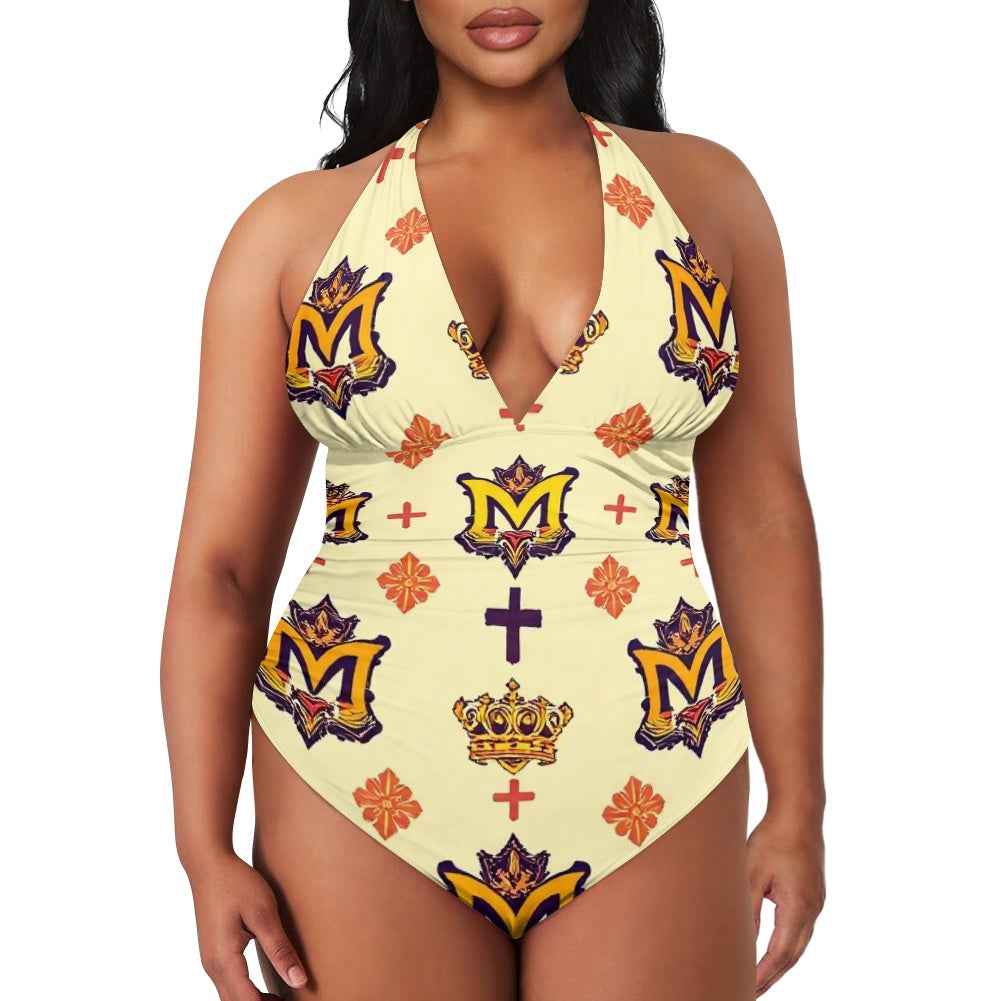 MUNSIEUR All-Over Print Women's High Cut One-piece Swimsuit