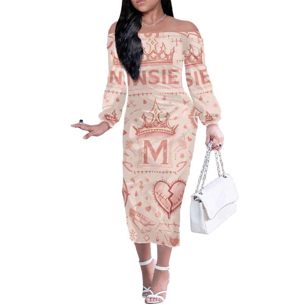 MUNSIEUR Valentine's Long Sleeve Dress - Romantic Gothic Luxury Streetwear