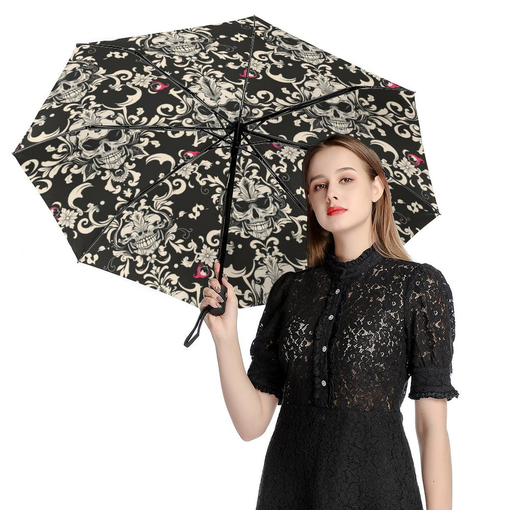 Automatic Umbrella with skull pattern inside & black outside Accessories