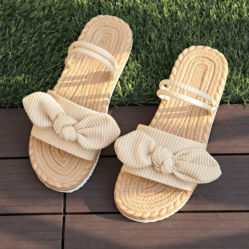 Bow Open Toe Platform Sandals