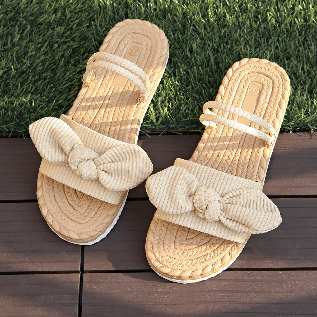 Bow Open Toe Platform Sandals