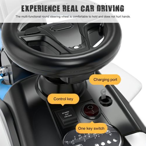 6V Battery Powered Electric Excavator Ride-On Toy Car for Kids with Helmet