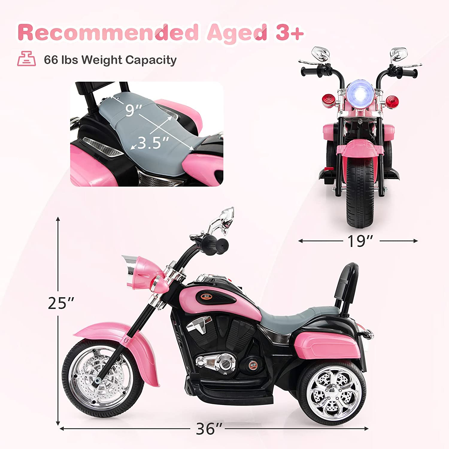 6V Battery Powered Kids Chopper Motorcycle with Pedal Switch