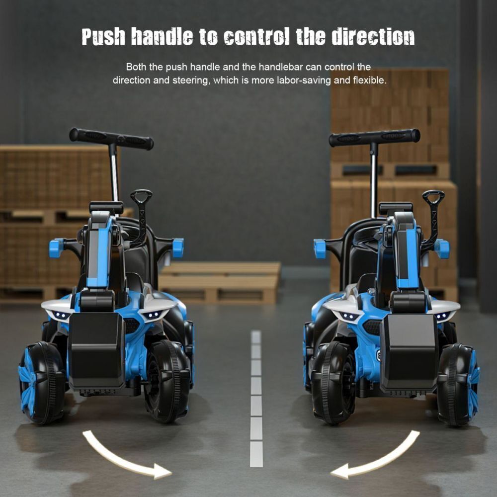6v Electric Excavator Toy Car with Bluetooth, Helmet, and Rear Features for Kids
