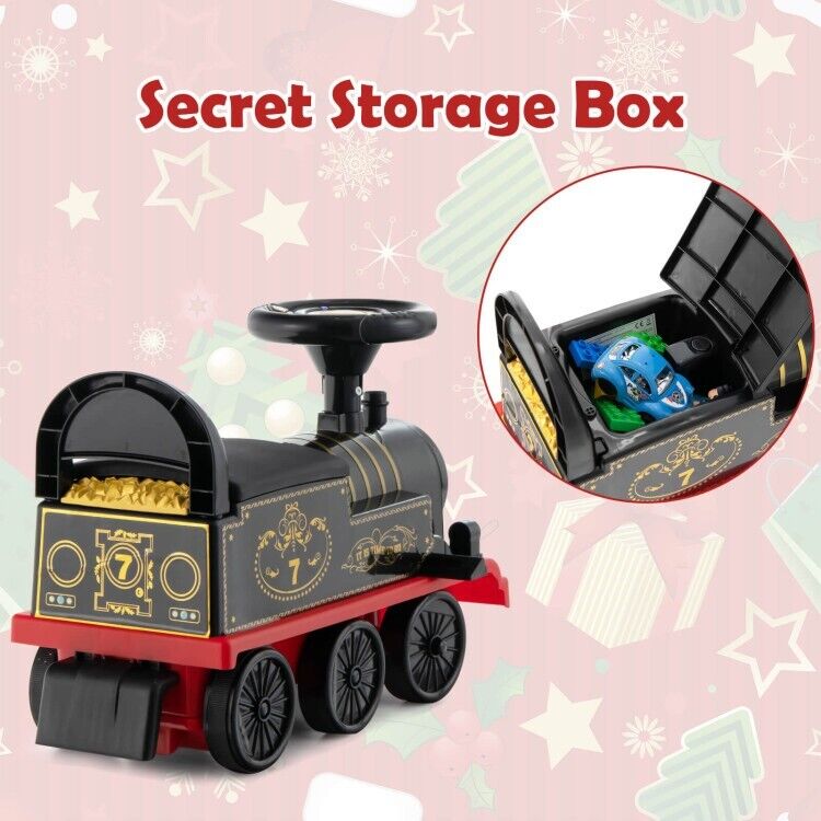 6V Electric Kids Ride On Train with Track & 6 Wheels - Black