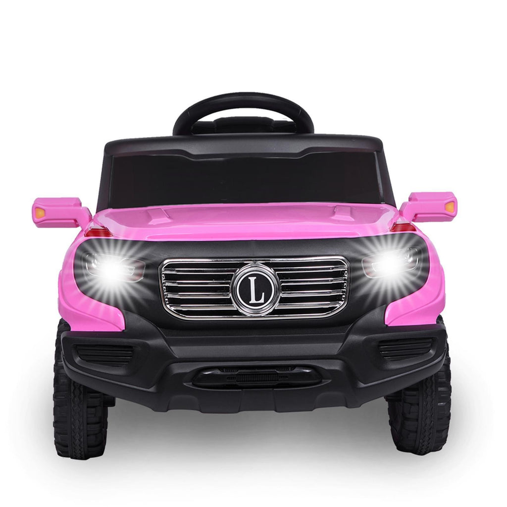 6V Electric Ride-On Car for Kids with 3 Speeds, Lights, and Remote Control