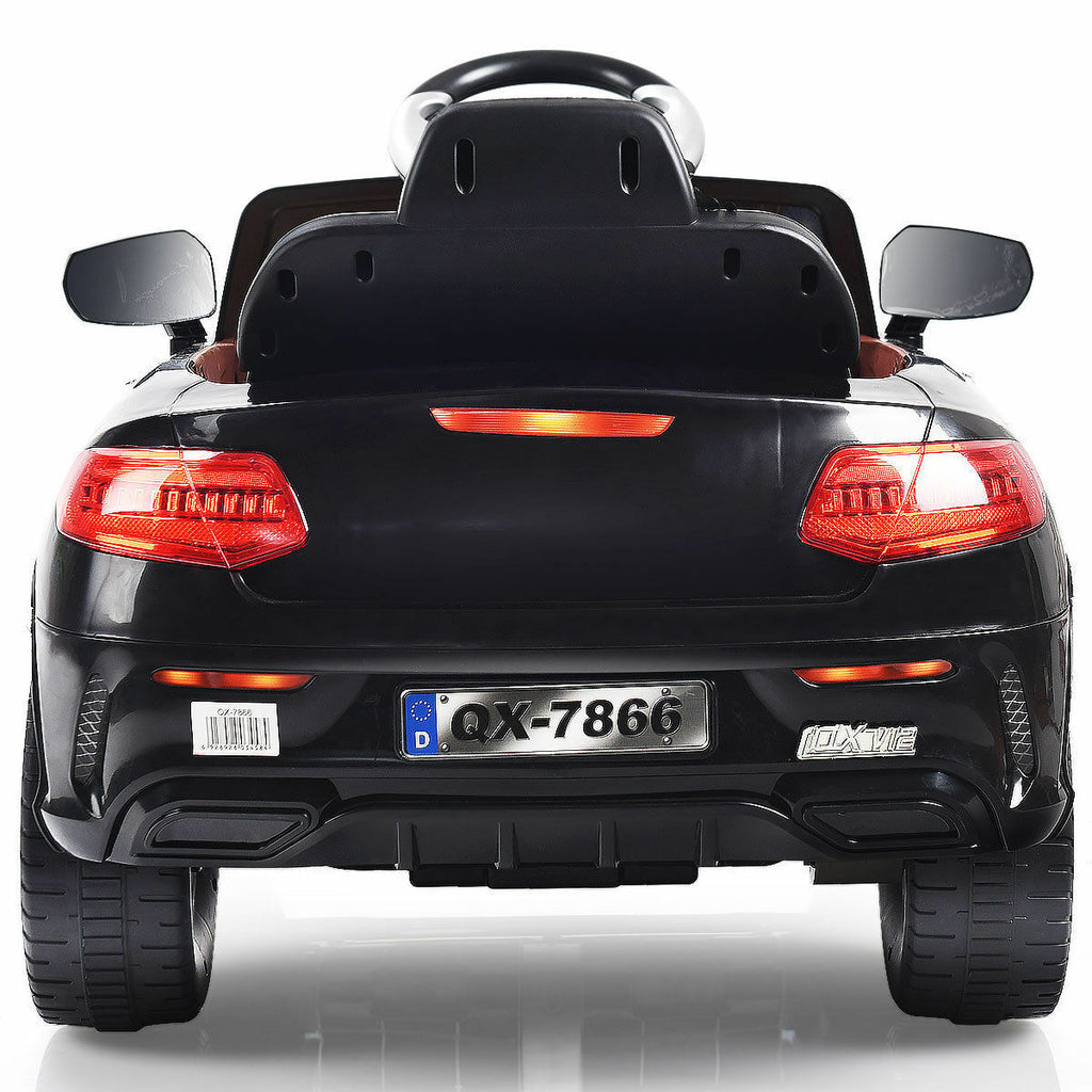 6V Kids Ride On Car with RC Remote Control, LED Lights, and MP3 Player - White
