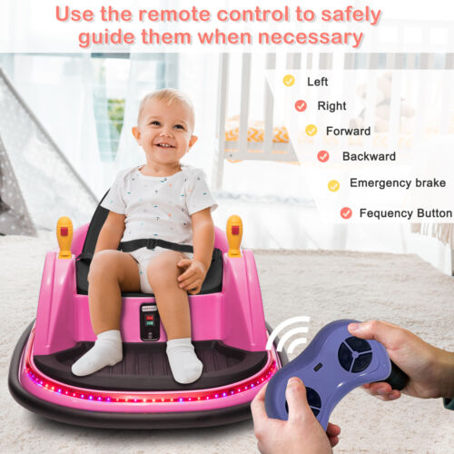 6V Pink Bumper Car with 7A.h Battery - Fun Ride for Kids!