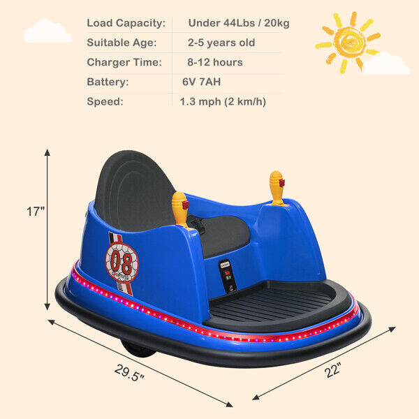 6V Pink Bumper Car with 7A.h Battery - Fun Ride for Kids!