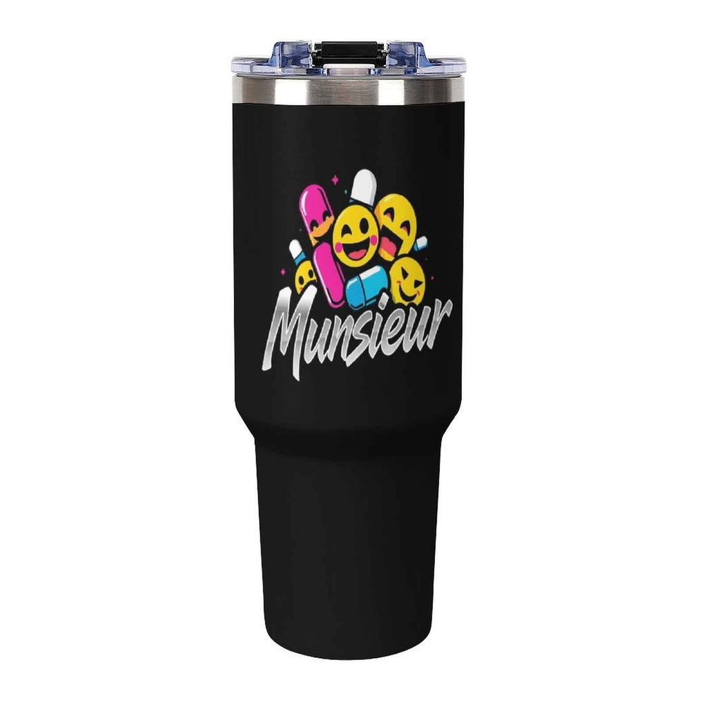 40oz Insulated Tumbler with Handle and Straw Munsieur Nurses Gift Doctors Thermos Accessories