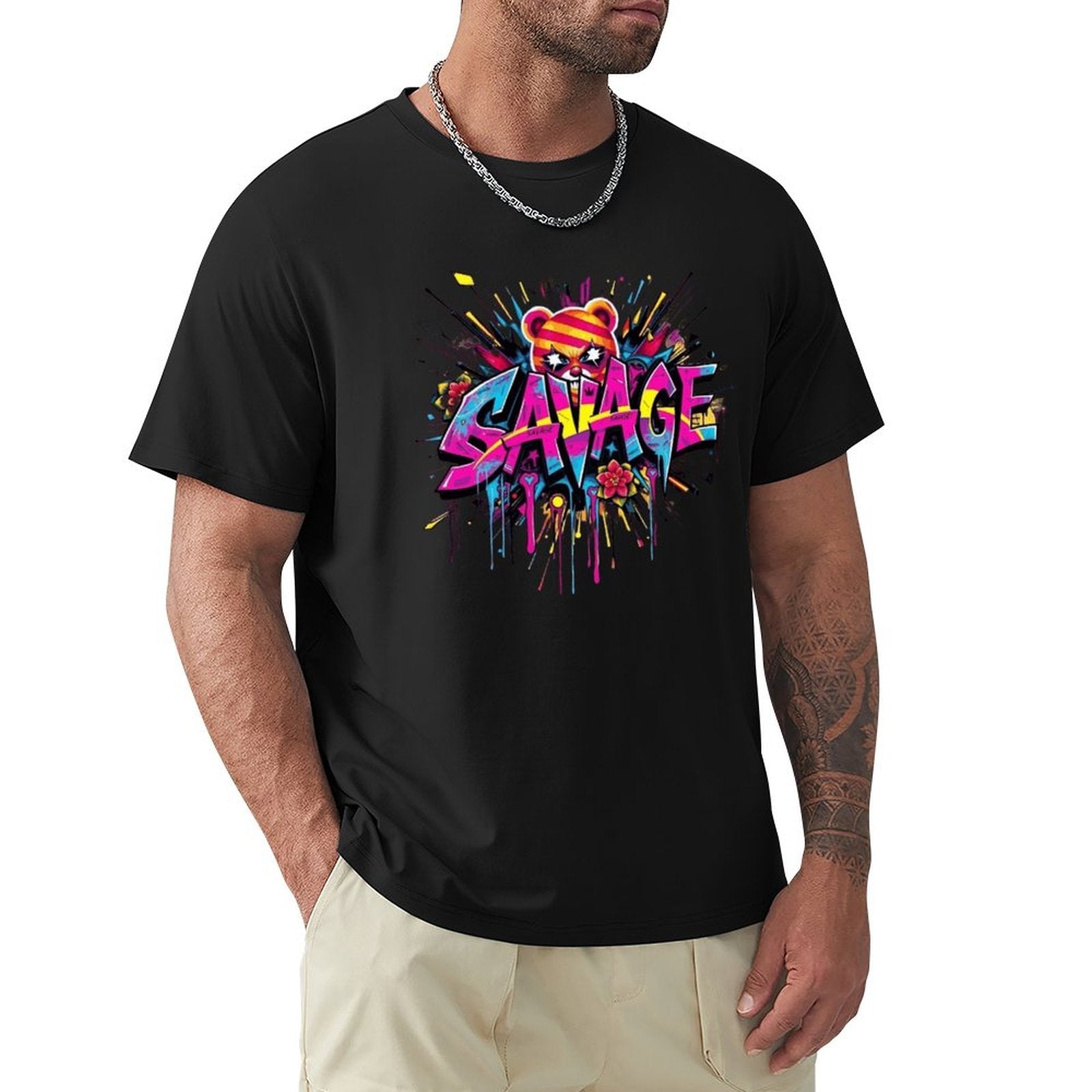 Tee for Men – "Savage" Graphic Streetwear Crown Co.