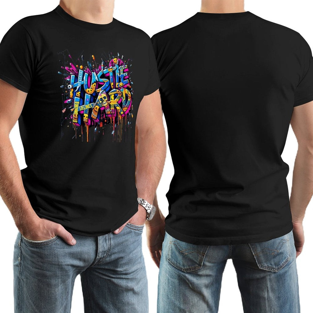 Men's Tee "Hustle Hard" Streetwear Design by Crown Co.👑