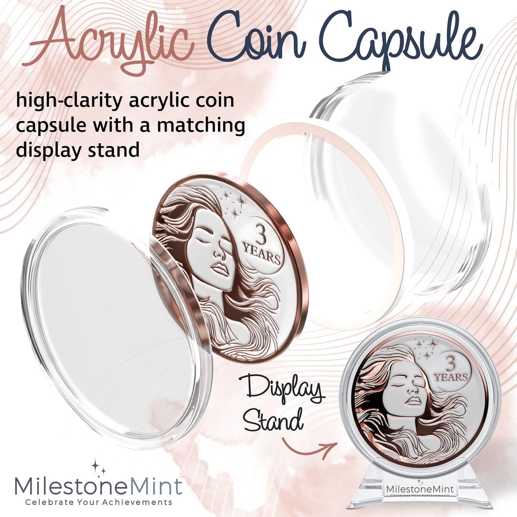 Woman's Serenity Token Sobriety Coin Gift Set Rose Gold