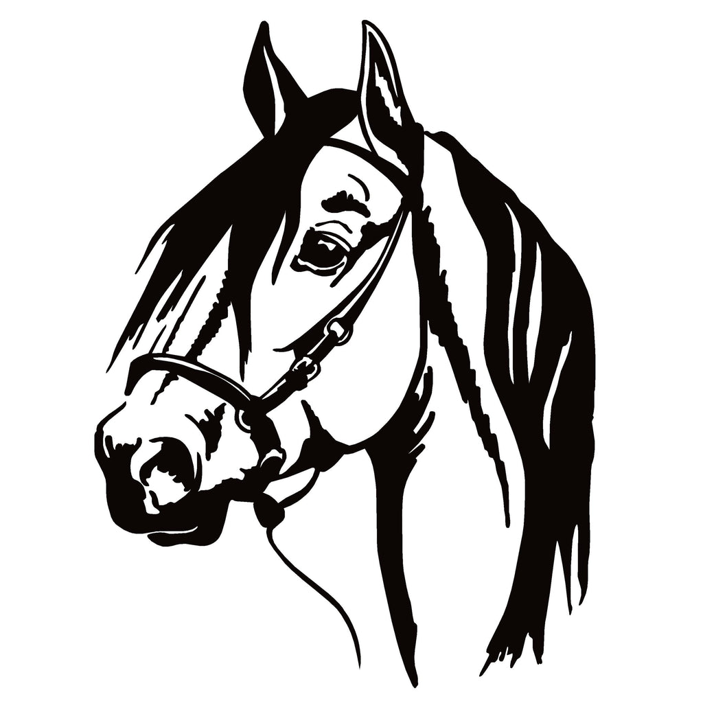 Horse Head Window Decal - Horse Head Window Sticker - 7176