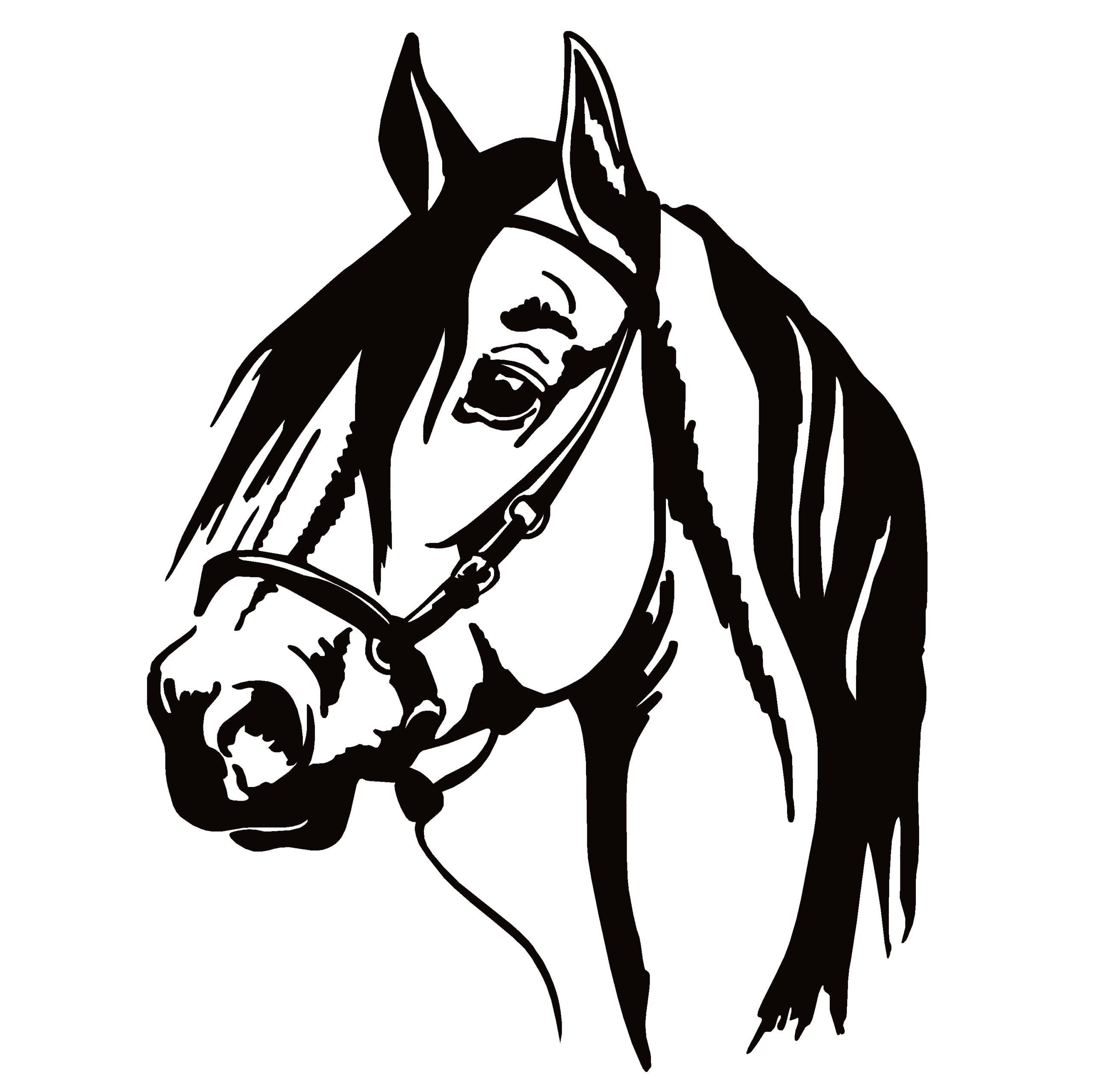 Horse Head Window Decal - Horse Head Window Sticker - 7176