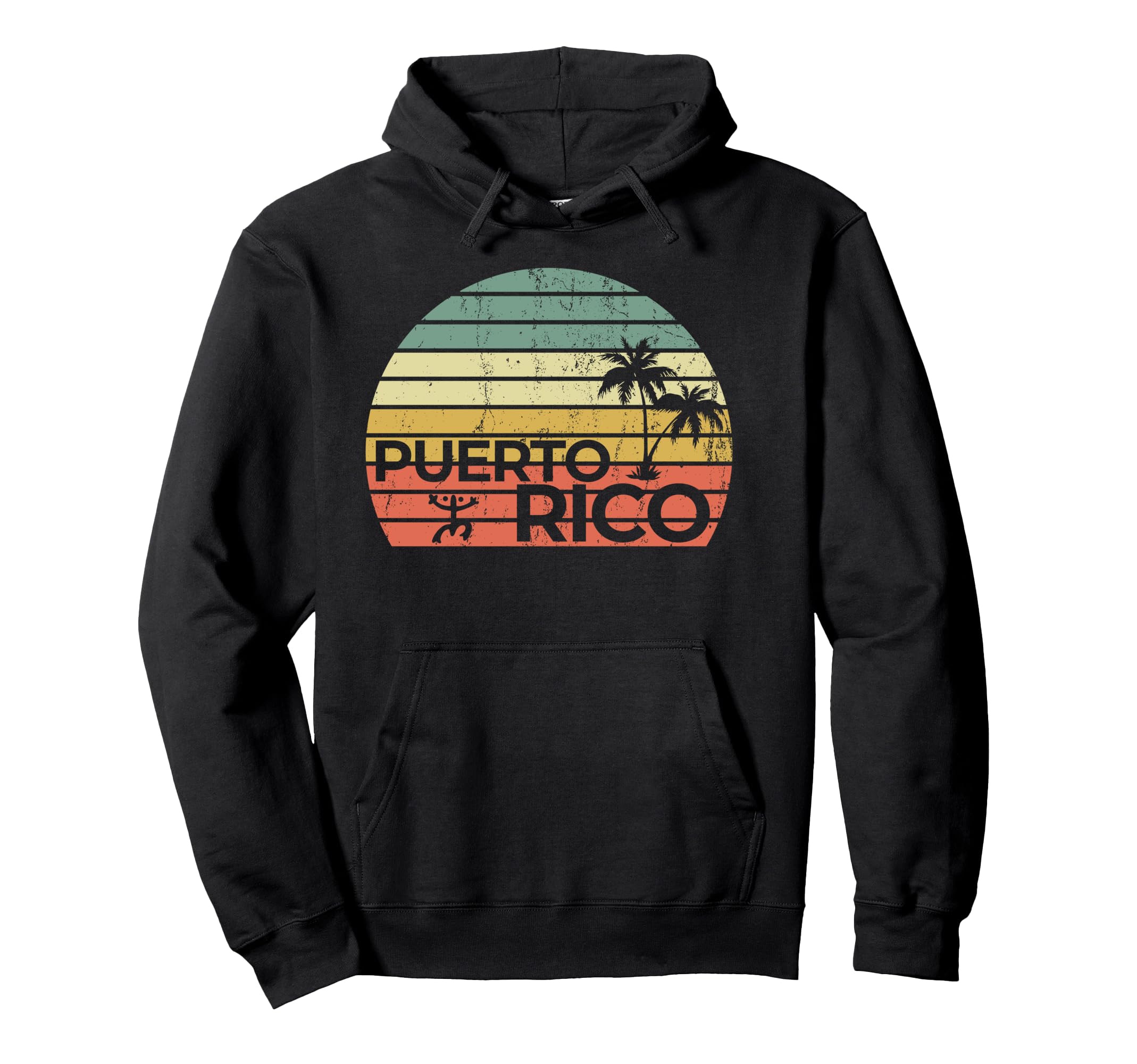 Puerto Rico Sunset Palm Tree Hoodie - Custom Art Print Men Women
